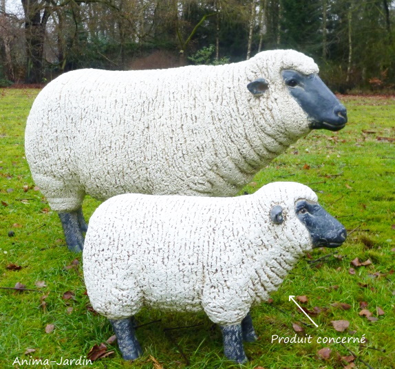 Brebis en fibre de verre petit mouton blanc t te noire animal